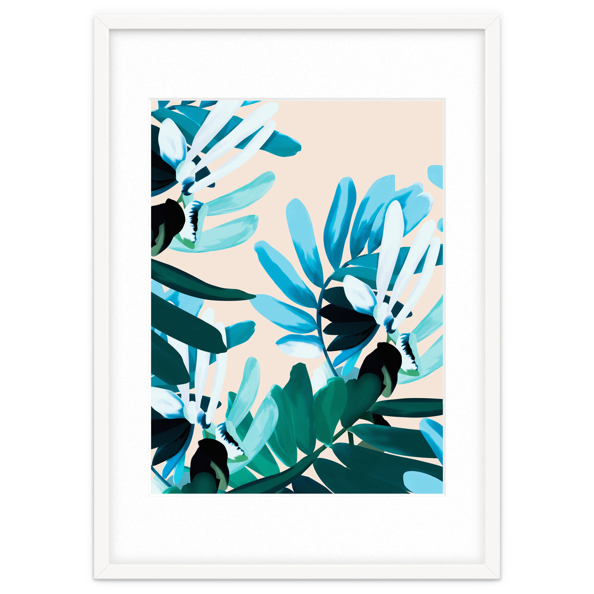 Large bluish botanical leaves