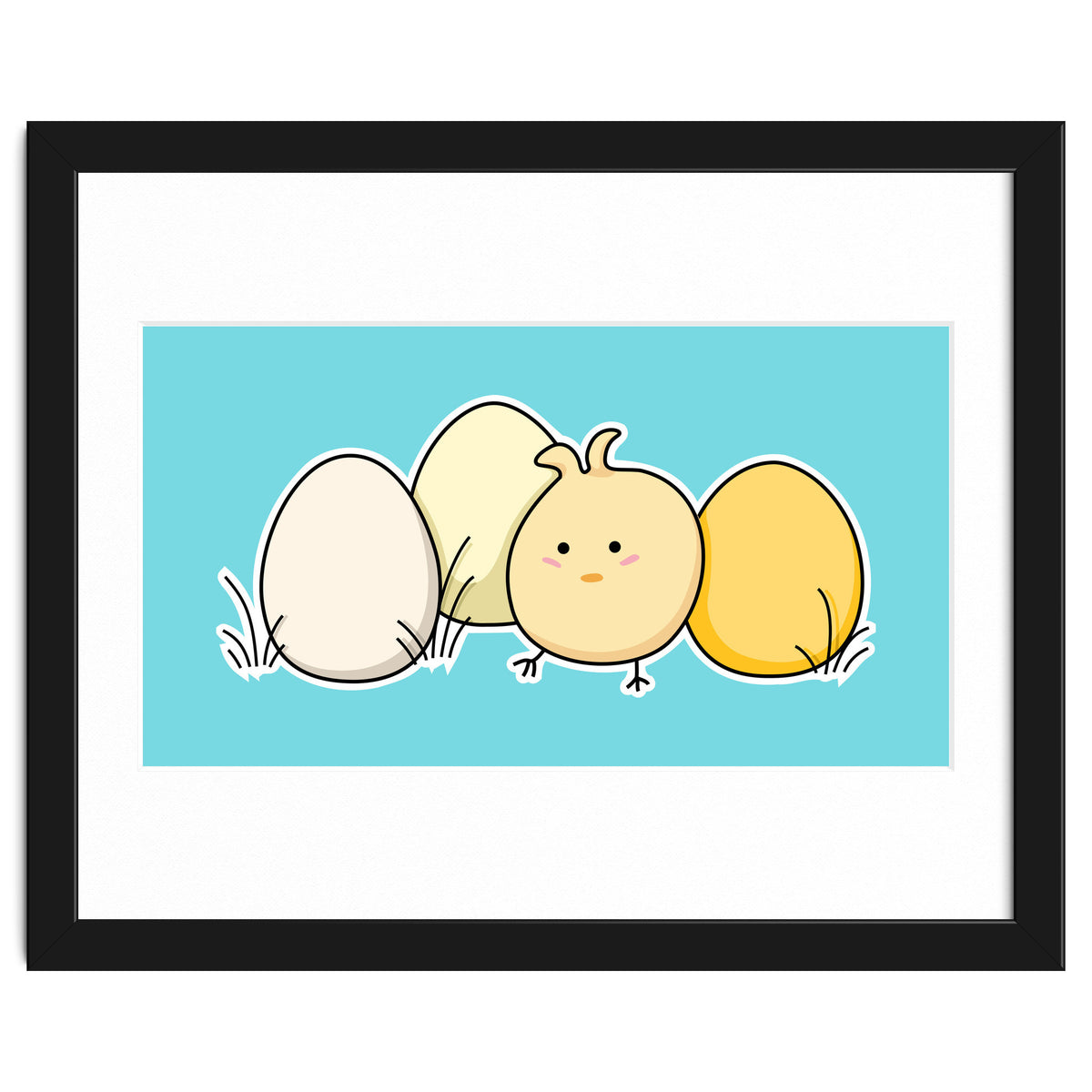 Kawaii Cute Chick And Eggs