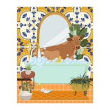 Cow Bathing in Moroccan Style Bathroom (Print Only) thumbnail