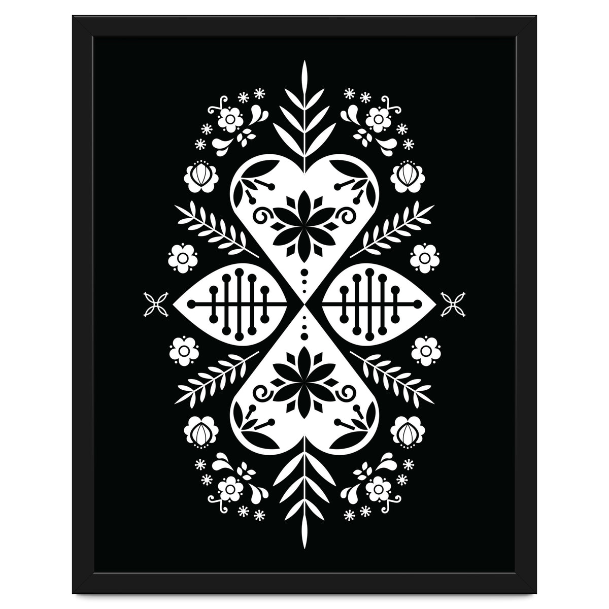 Scandinavian Folk Pattern Monochrome 01