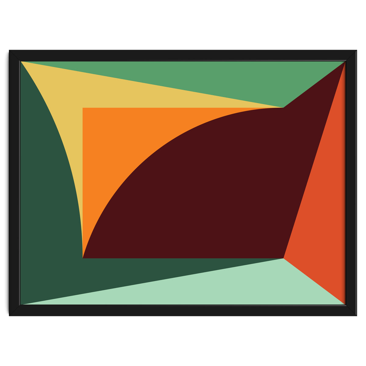 Geometric Shapes No. 18 - orange, green & purple