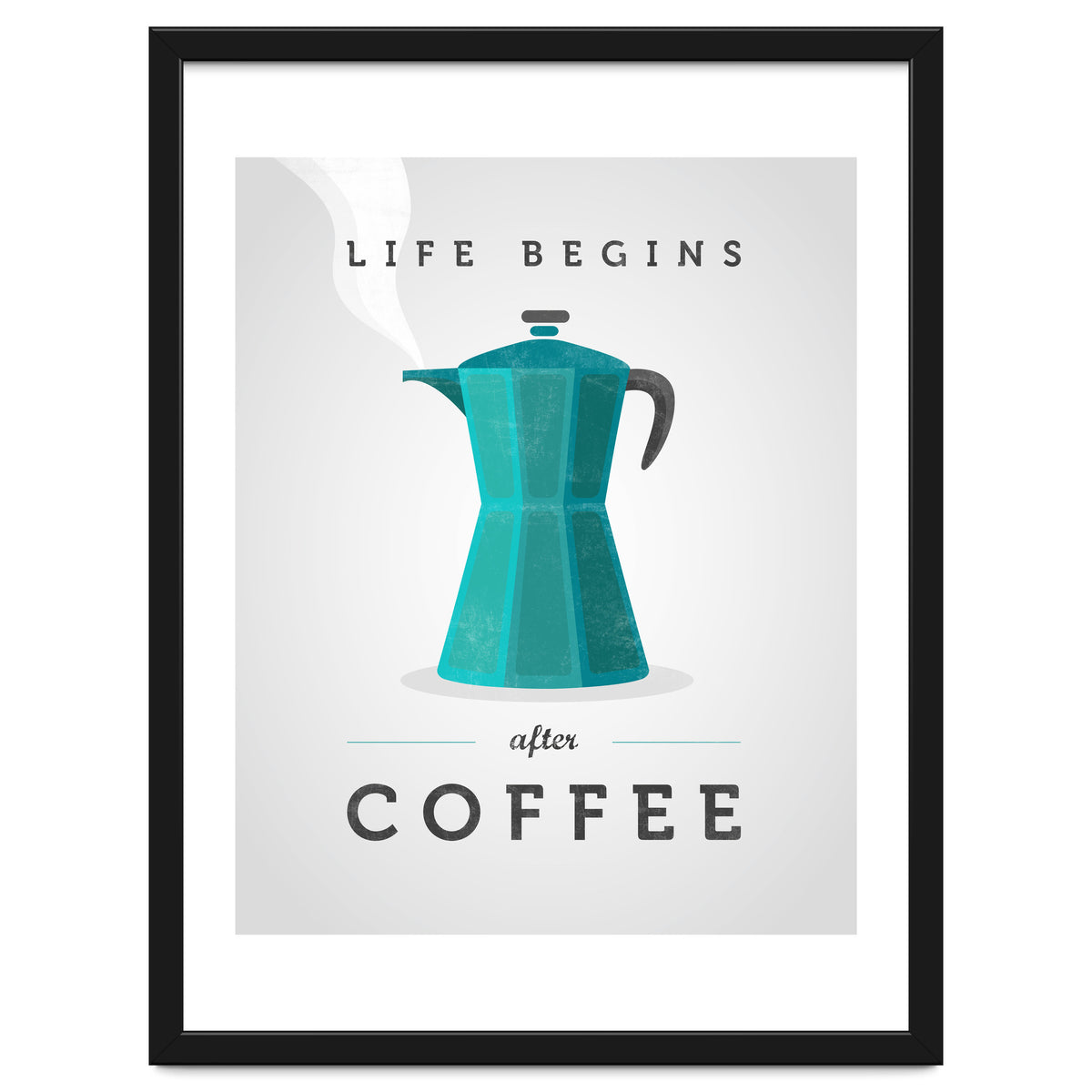 Life Begins After Coffee. Teal