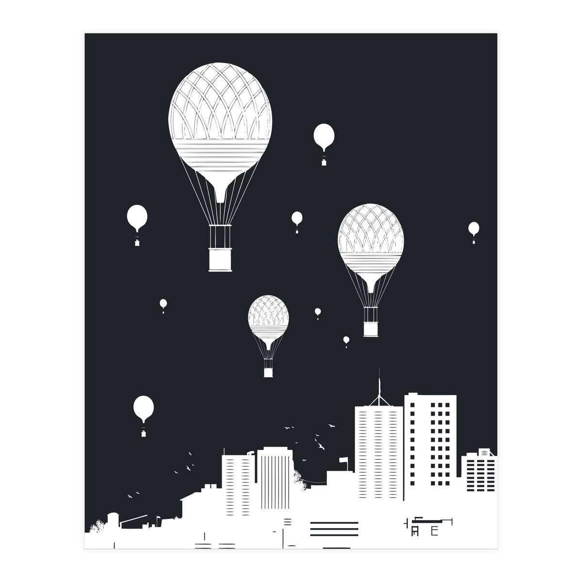 Balloons And The City (dark version) (Print Only)
