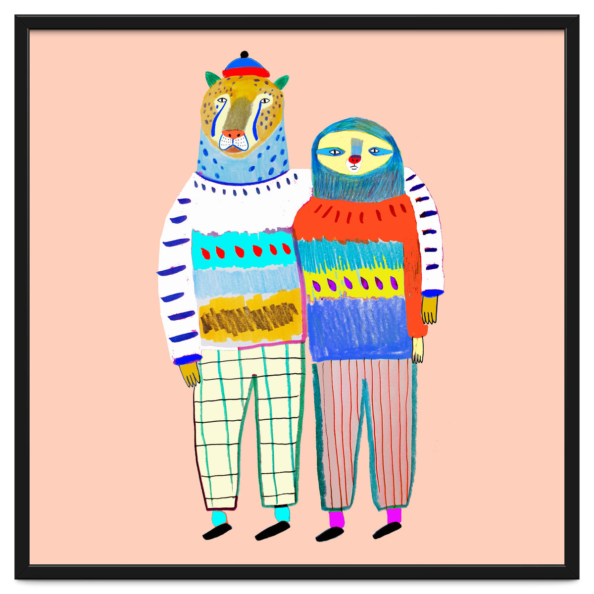 Leopard and Sloth Friends