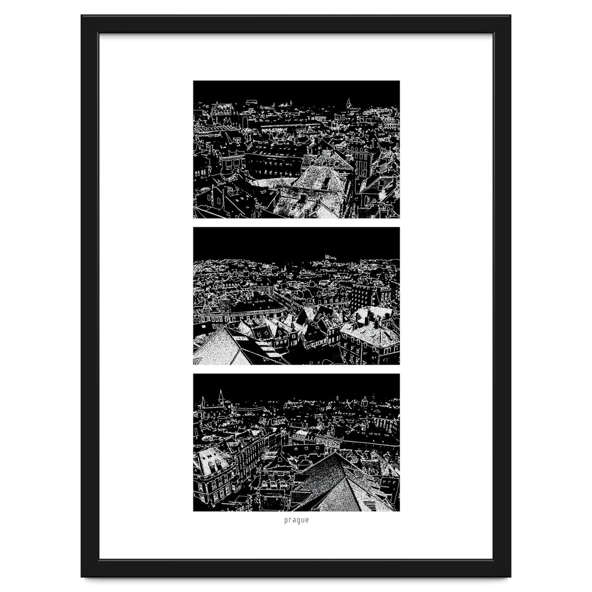 Prague print in black