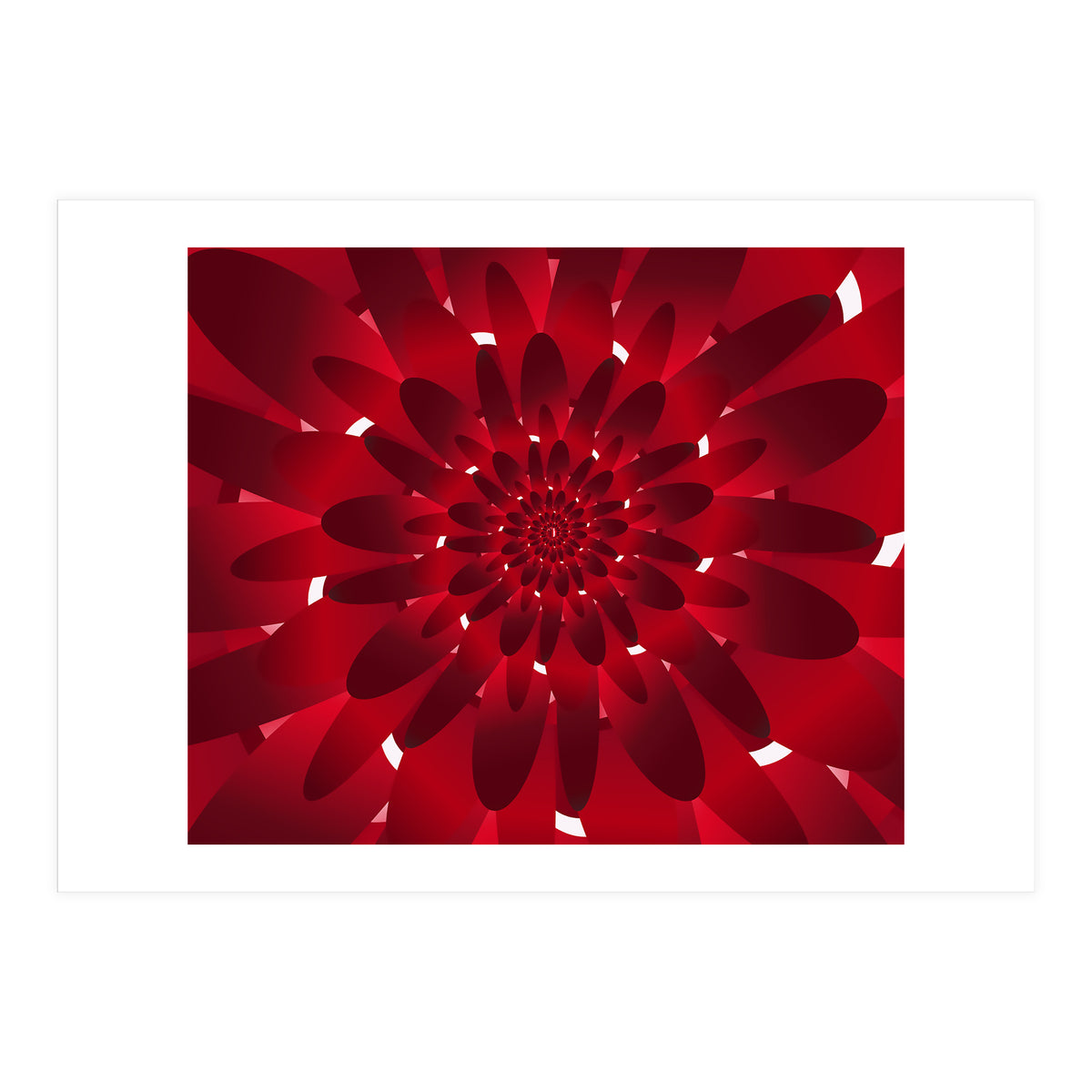Abstract Modern Red Floral Design Art (Print Only)