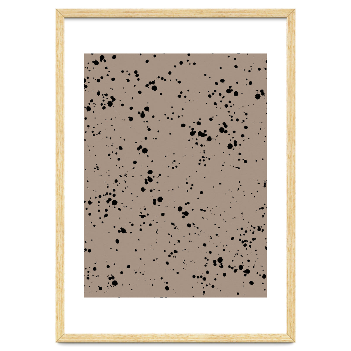 Black Paint Splatter on Dark Beige Background