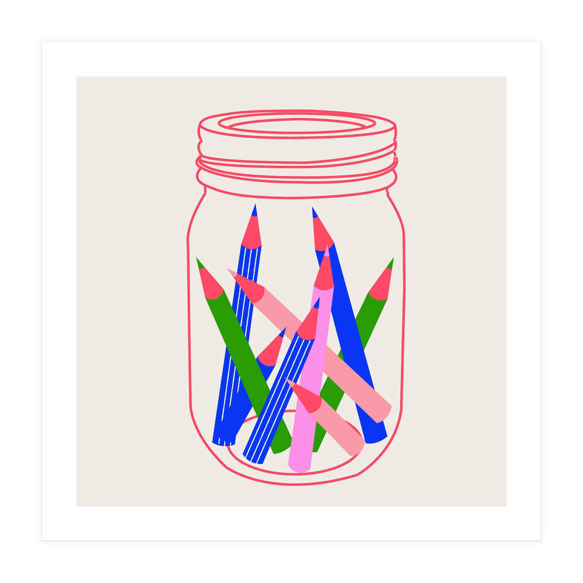 Jar Of Pencils (Print Only)
