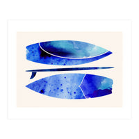 Indigo Surfboard Watercolor (Print Only)