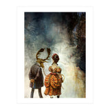 VINTAGE COUPLE IN AUTUMNAL ABSTRACT FOREST I (Print Only) thumbnail