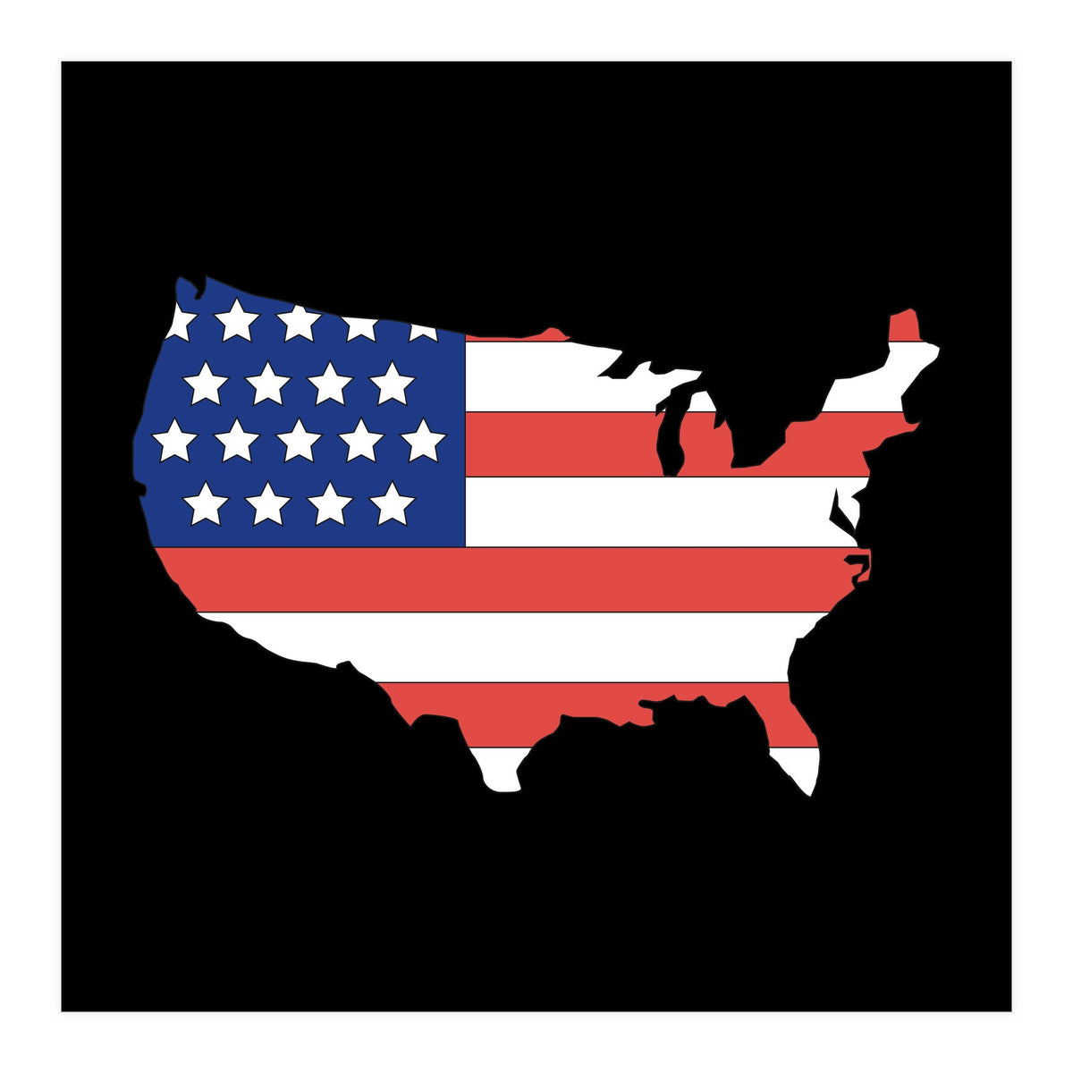 4th Of July, Patriot USA Map (Print Only)