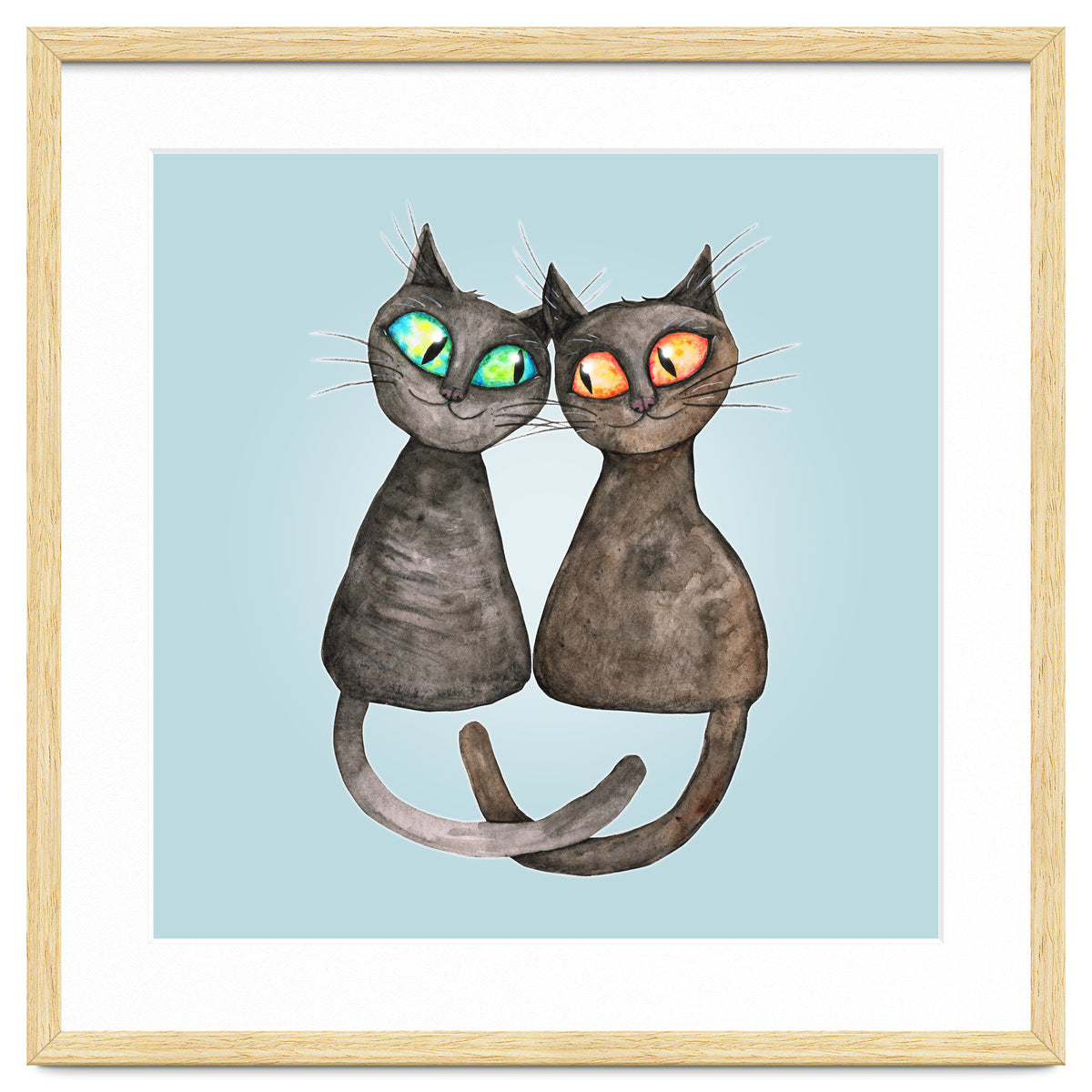 Two cute loving cats