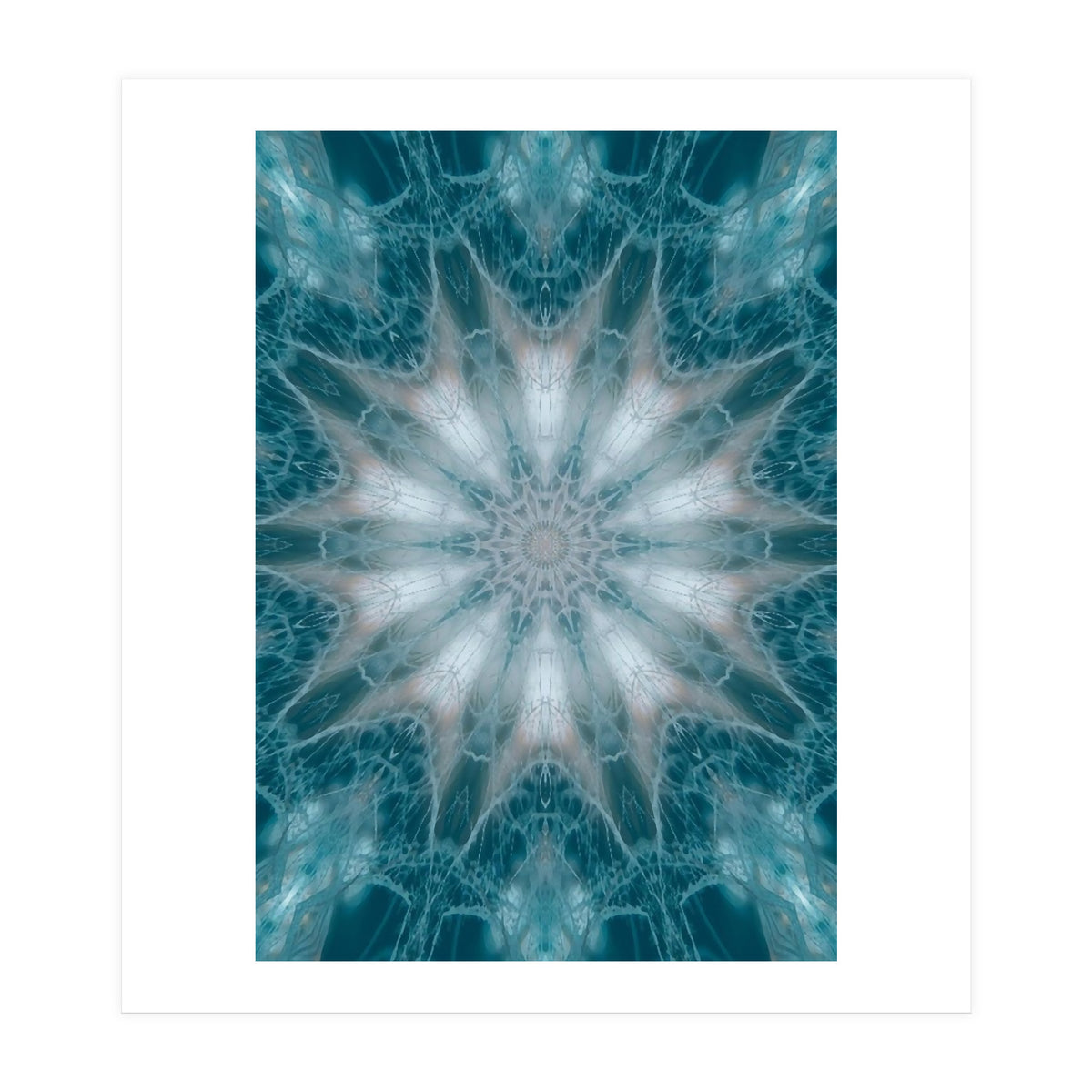 Mandala - Green, White, Rose (Print Only)