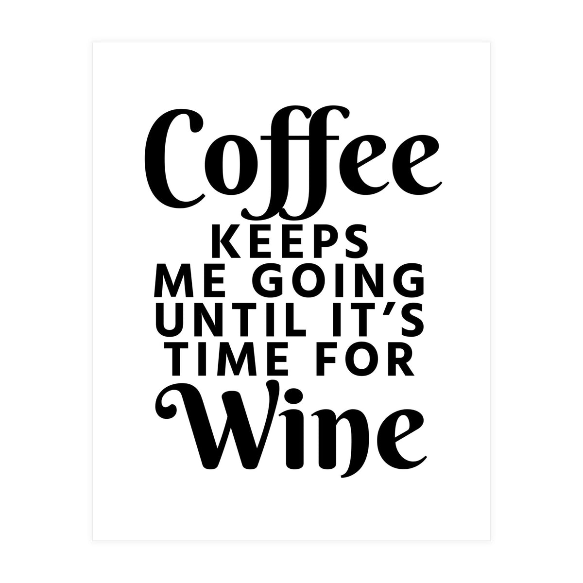 Coffee Keeps Me Going Until It's Time For Wine (Print Only)