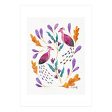 Folk Art Peacocks | Pink (Print Only) thumbnail