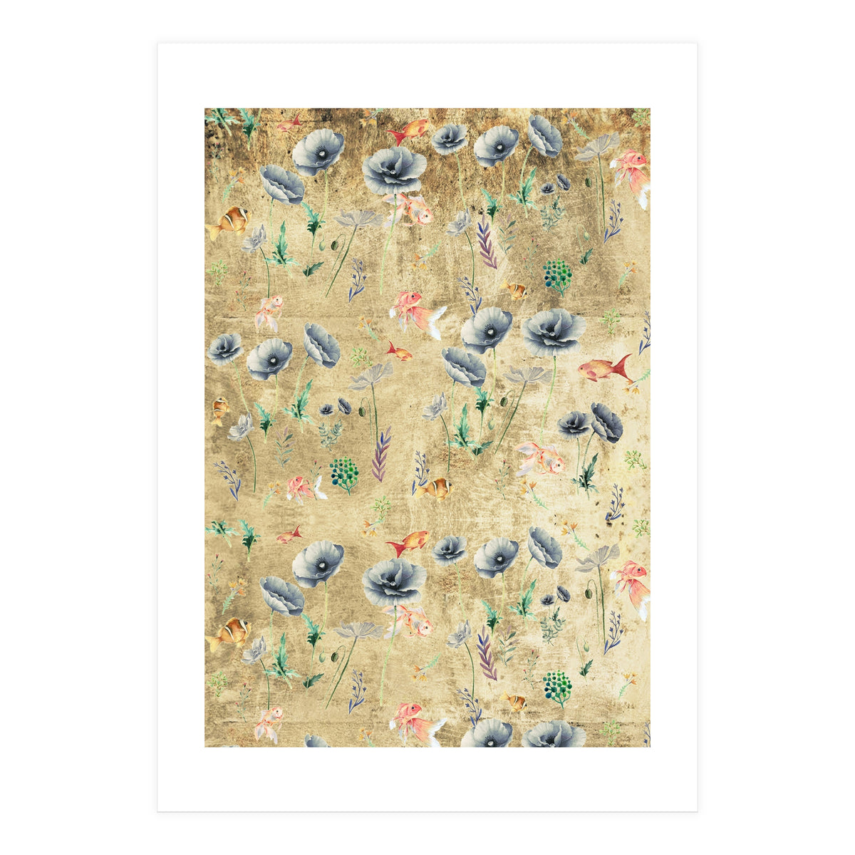 Fishes & Garden #Gold-plated (Print Only)