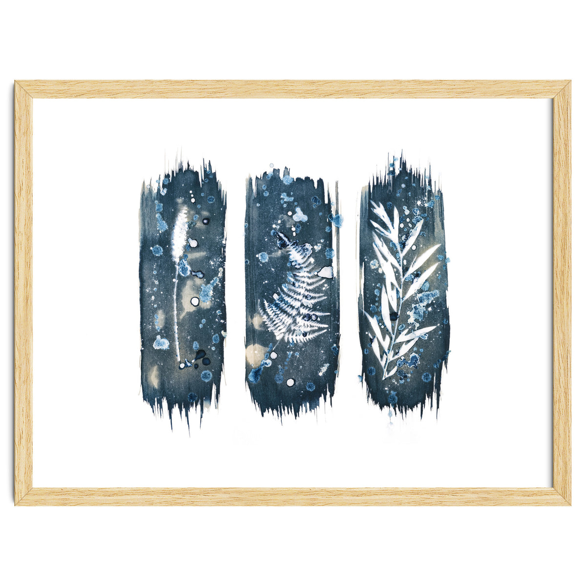 Indigo Blue Botanical Leaves No. 7