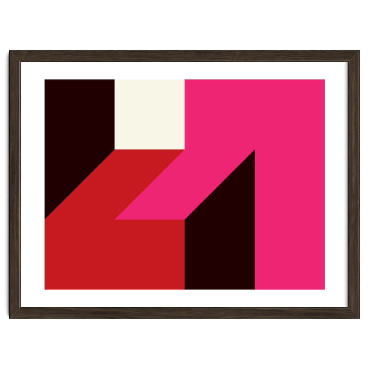 Geometric Shapes No. 62 - red, magenta & black