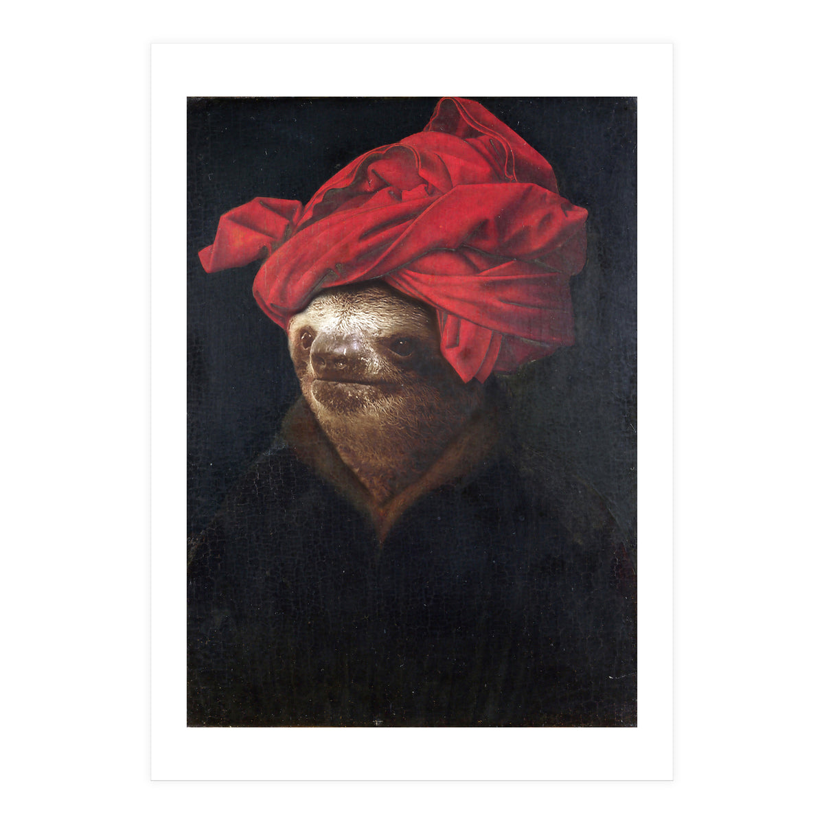 Sloth With Red Turban (Print Only)