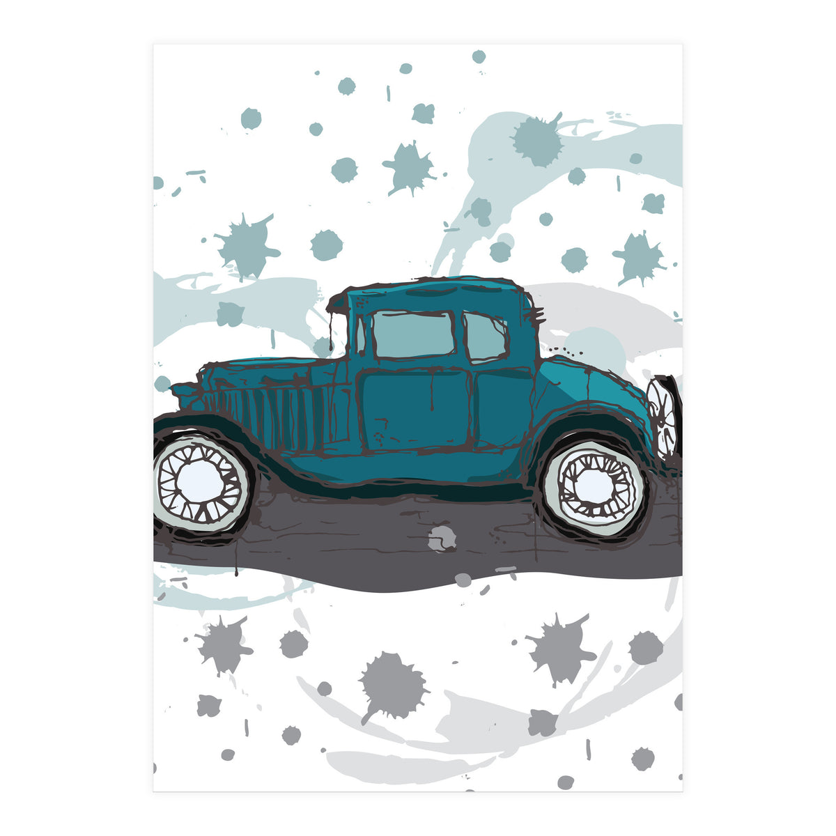 Blue car sketch (Print Only)