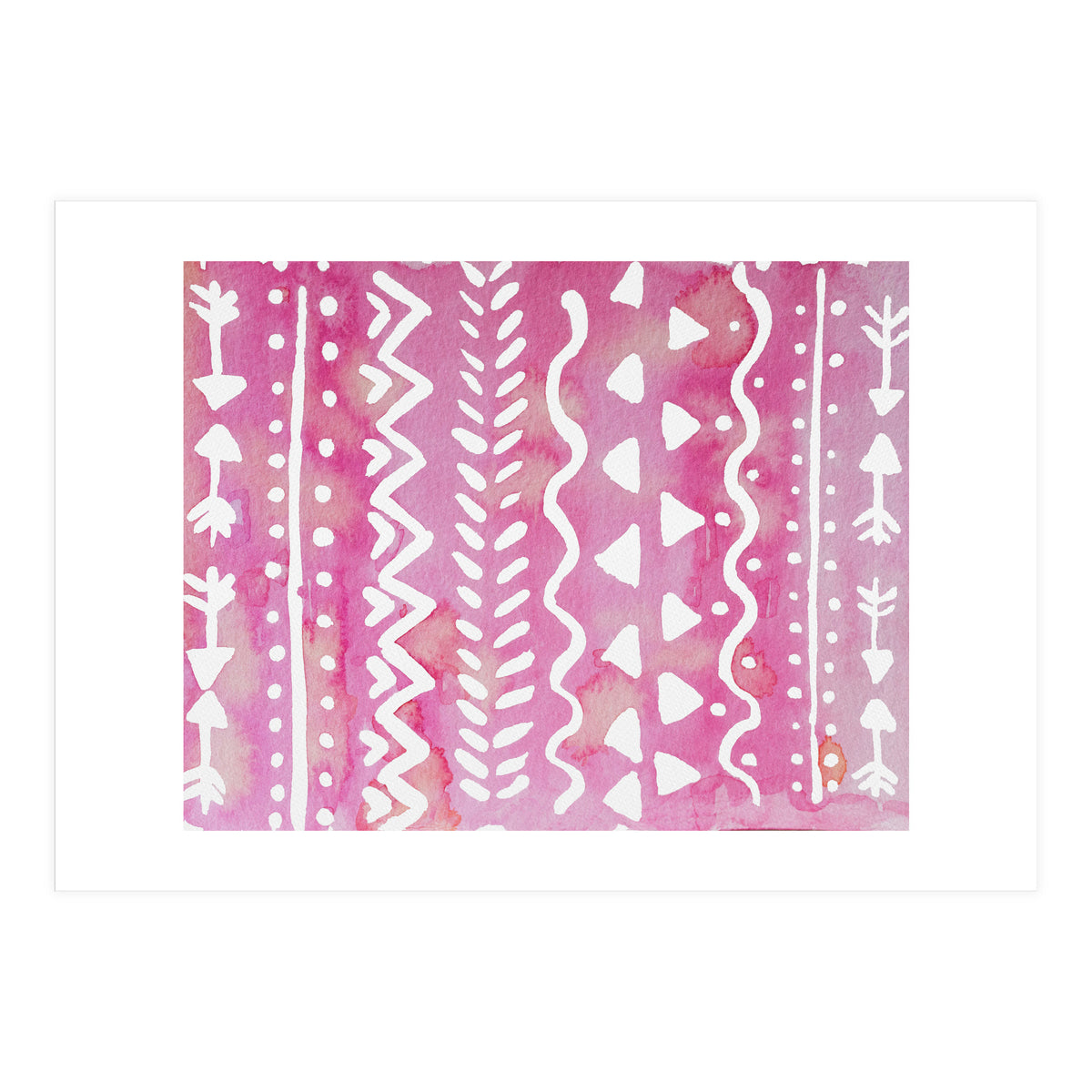 Abstract boho tribal pattern in pink (Print Only)