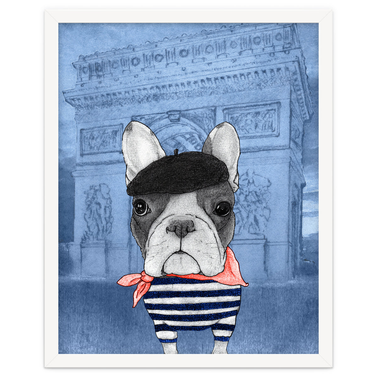 French Bulldog With Arc De Triomphe