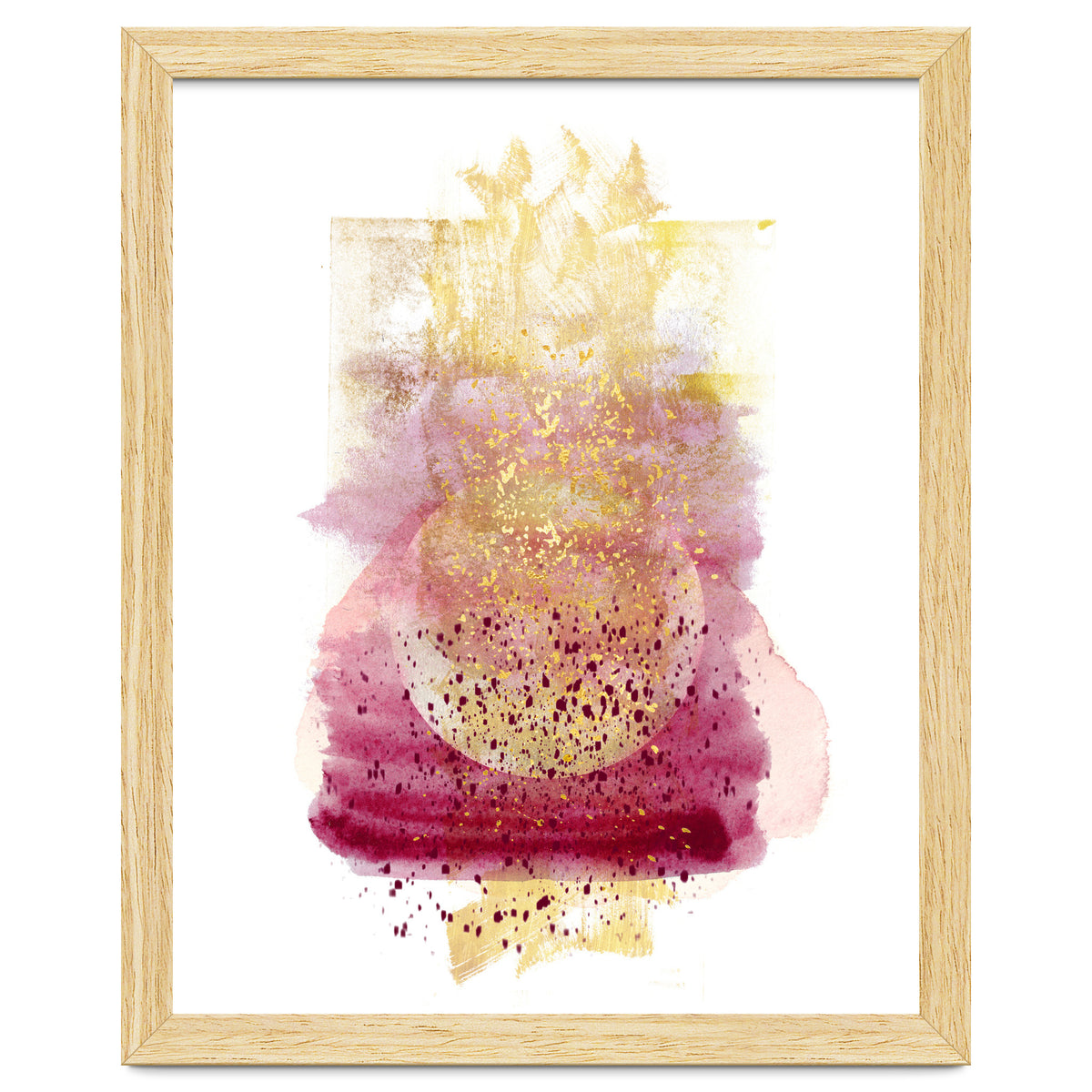 Abstract watercolour summer moon