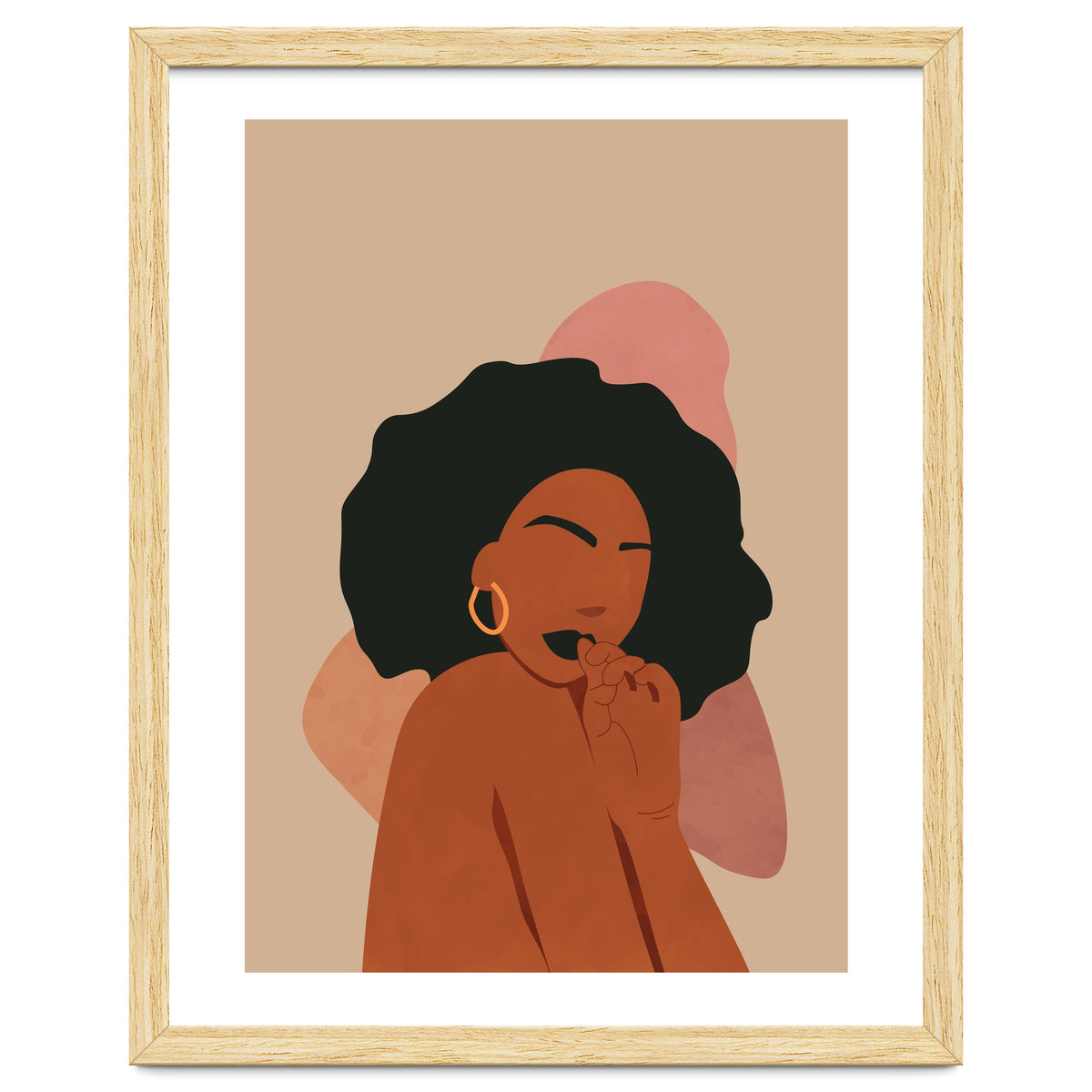 Black Woman Portrait Abstract Boho