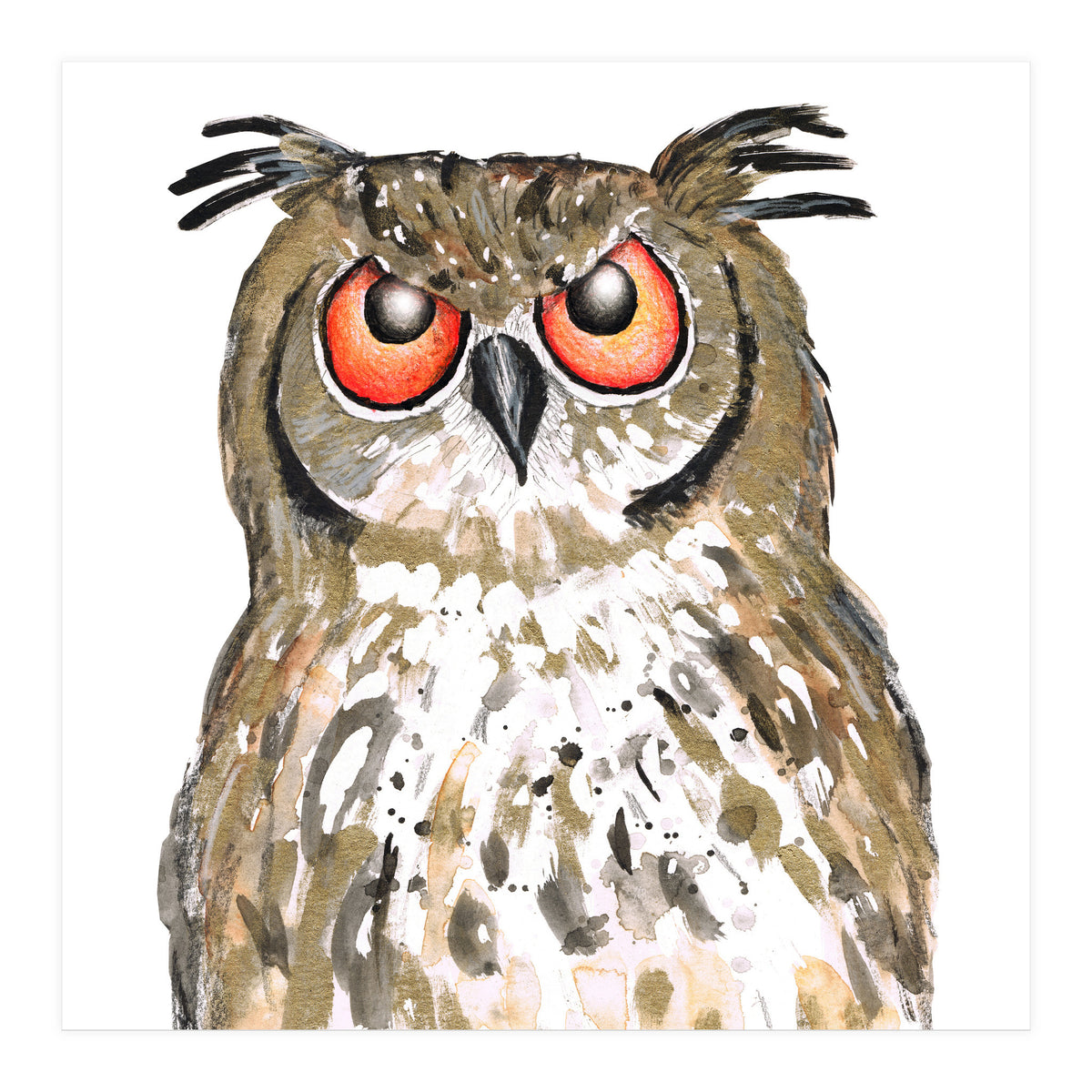 Golden owl (Print Only)