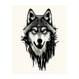 Wicked Soul, Werewolf Wolf Wild Animals Sketch, Wildlife Drawing Line Art, Wild Eclectic Dark Moon (Print Only) thumbnail