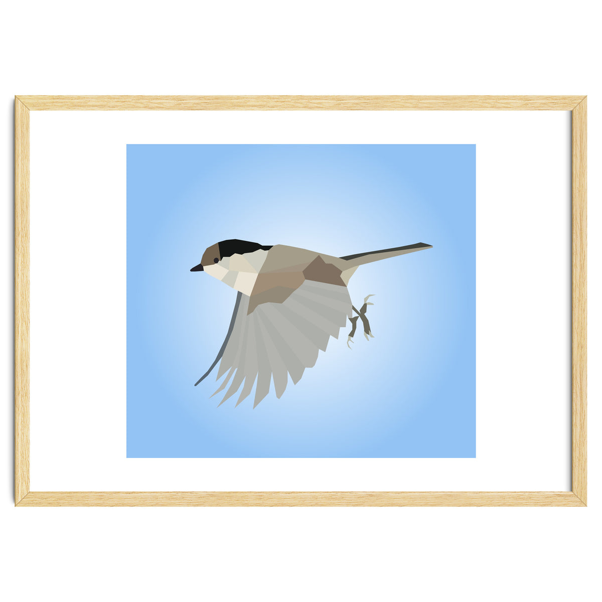 Willow Tit Bird Low Poly Art