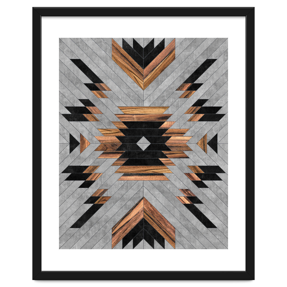 Urban Tribal Pattern No.6 - Aztec - Concrete and Wood