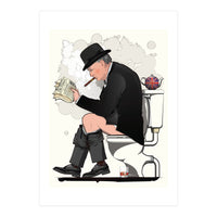 Churchill on the Toilet, Funny Bathroom Humour (Print Only)