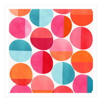 Mid Century Pink and Orange Dots (Print Only)