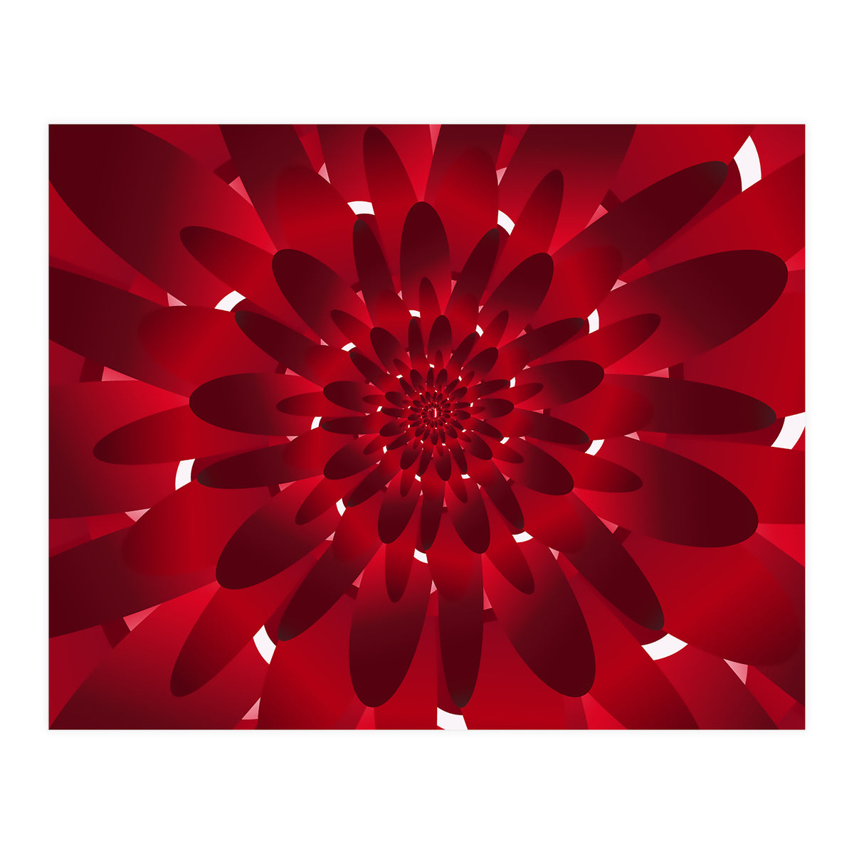Abstract Modern Red Floral Design Art (Print Only)