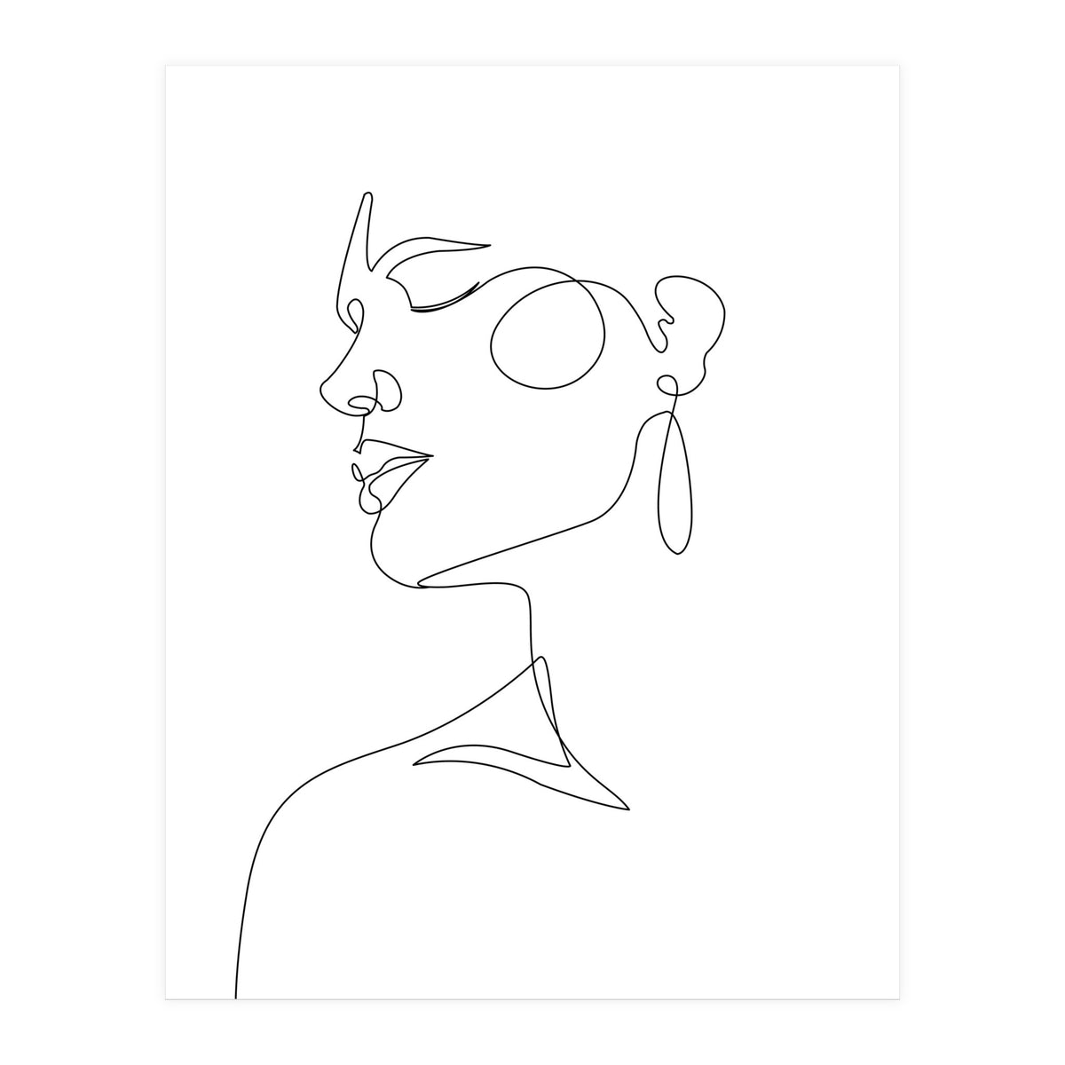 woman side face (Print Only)