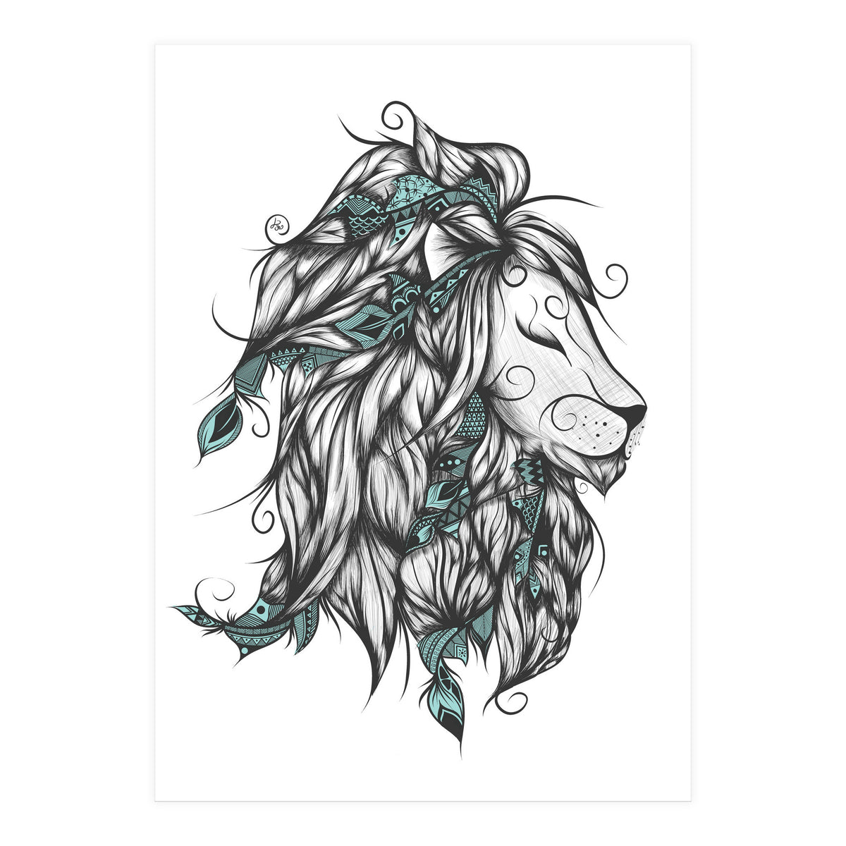 Poetic Lion Turquoise (Print Only)