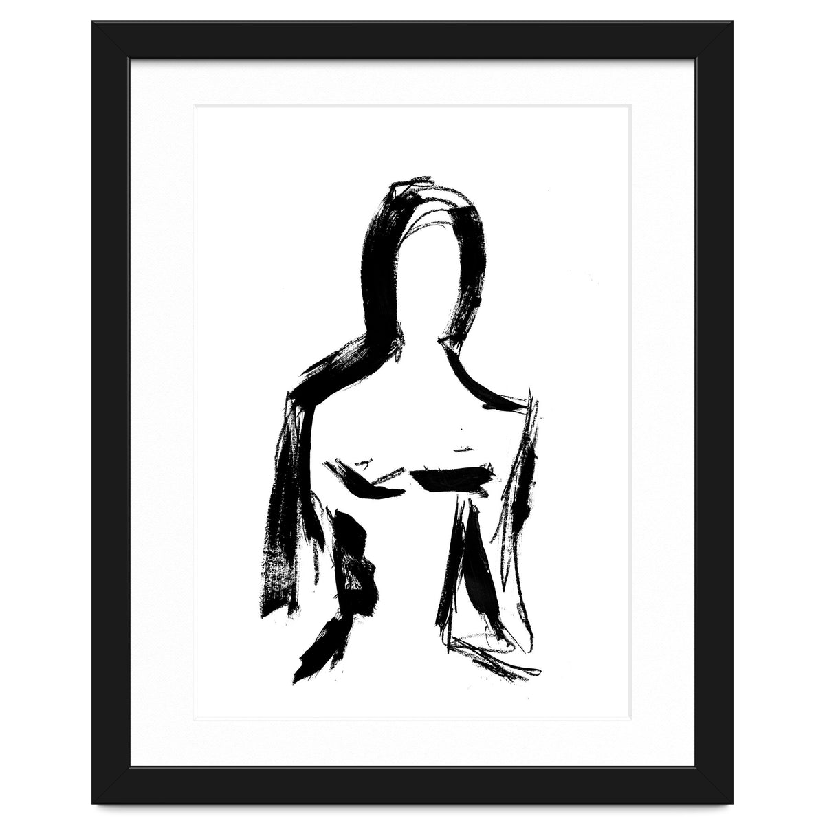 Abstract Monochrome Female Figure