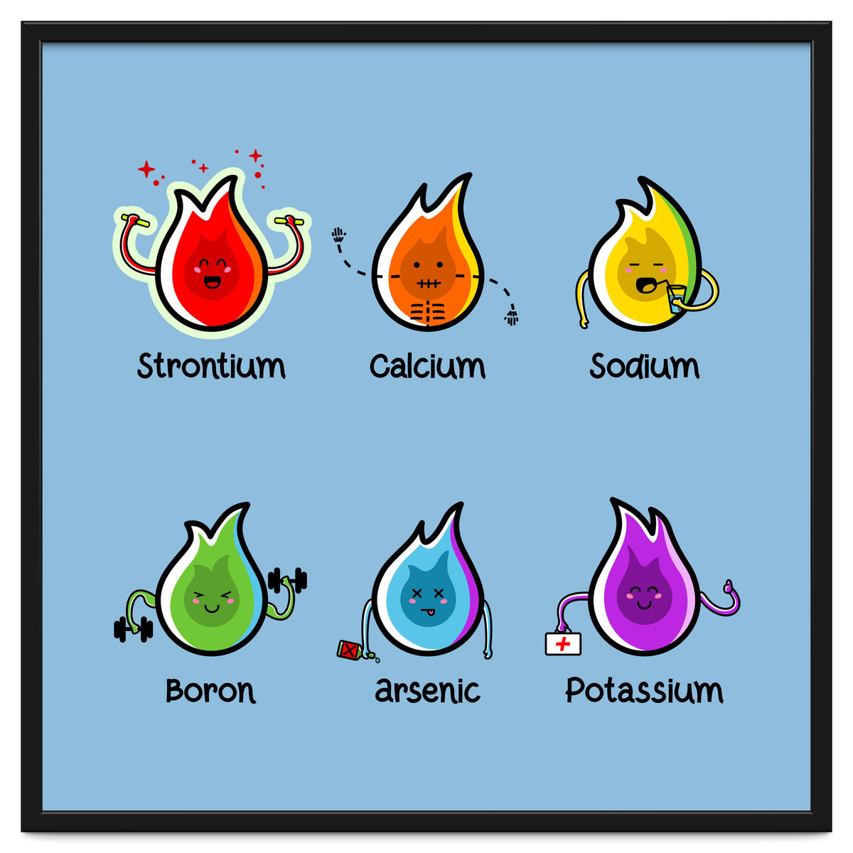 Kawaii Flaming Elements Science