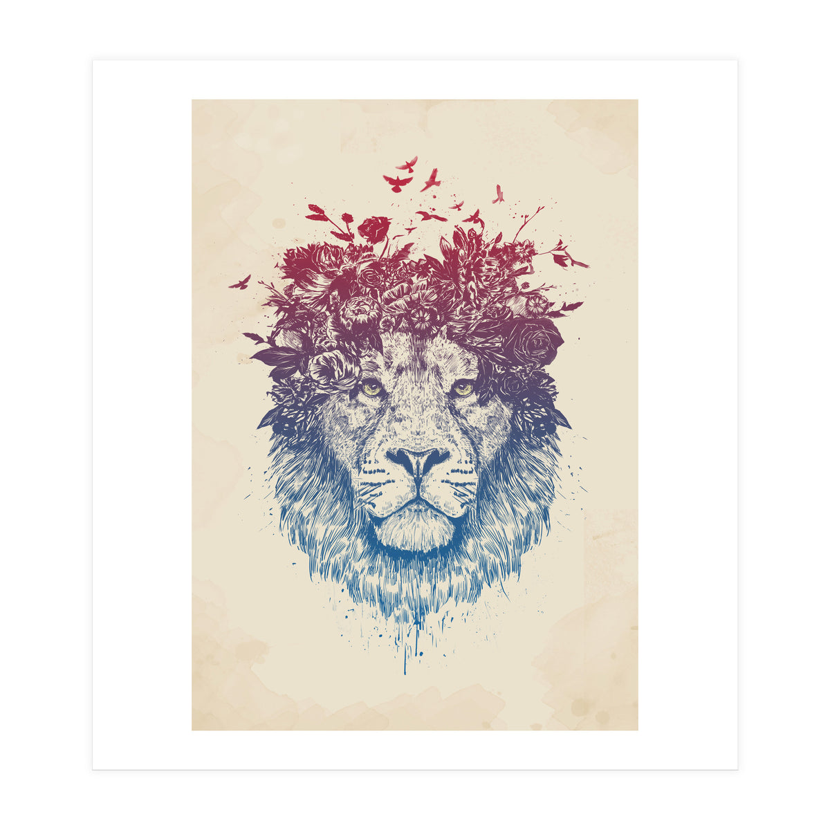 Floral Lion III (Print Only)