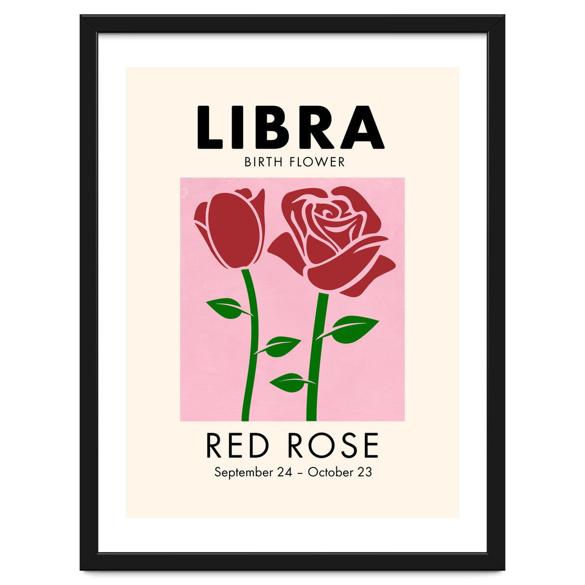 Libra Birth Flower Red Rose