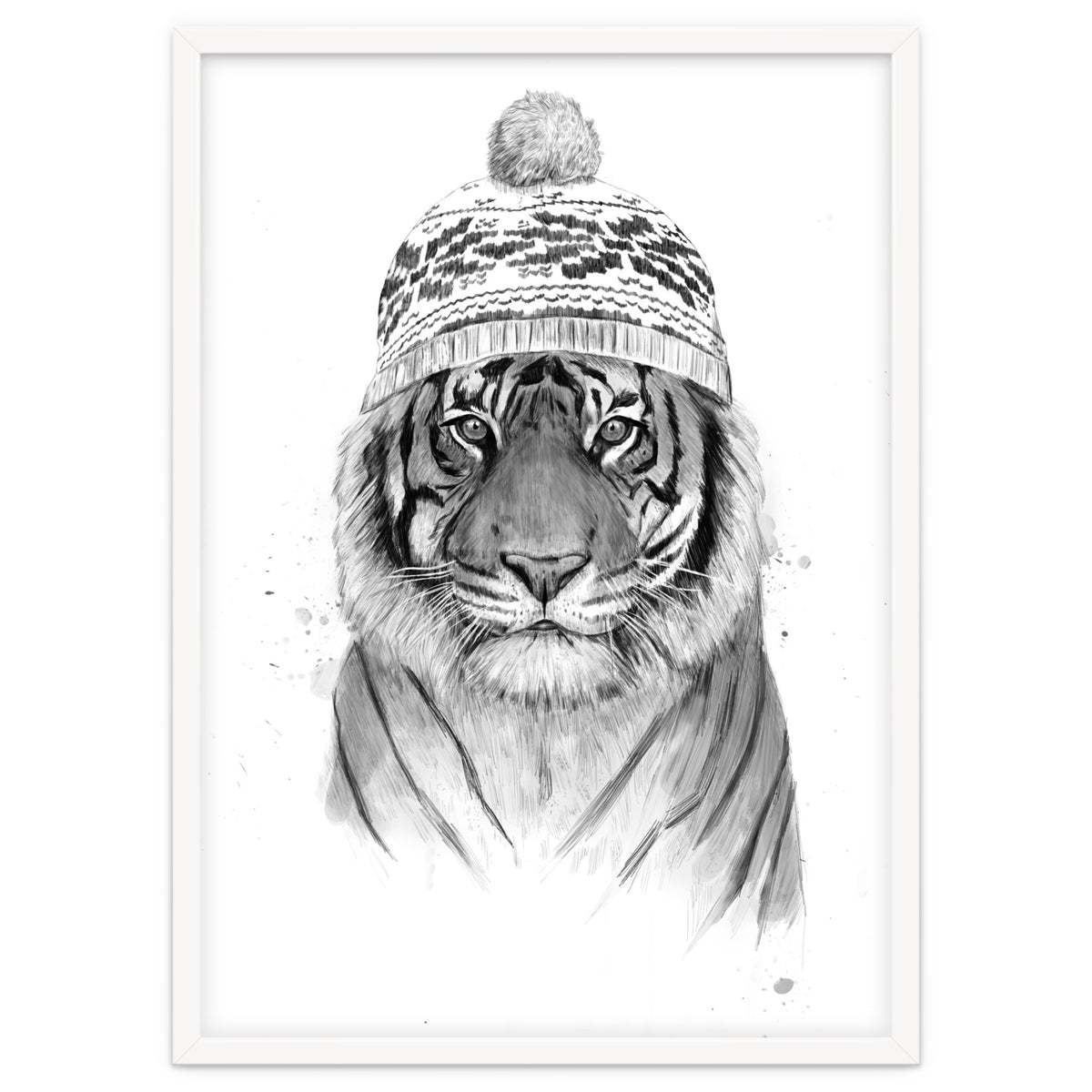 Siberian tiger (bw)