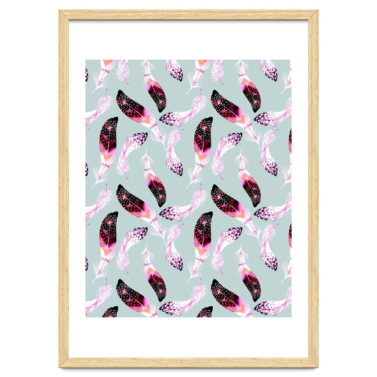 Bohemian pattern of feathers