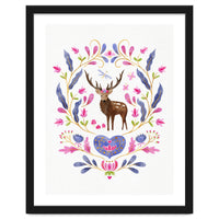 Floral Stag | Pink And Blue