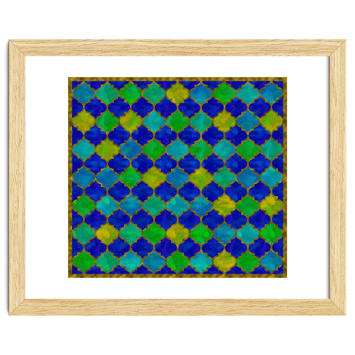 Ocean Breeze - Watercolor Moroccan Lattice