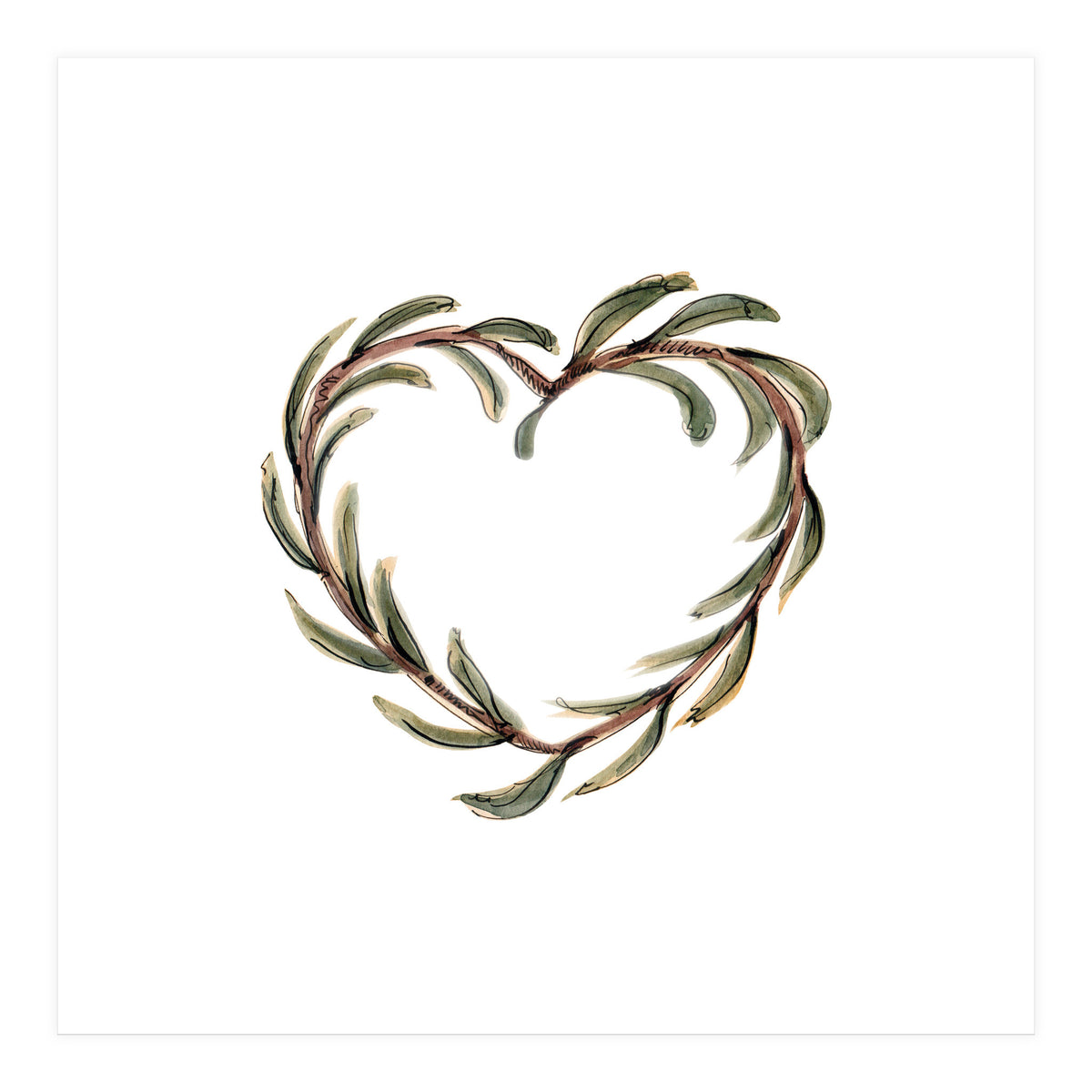 Olive branch heart (Print Only)