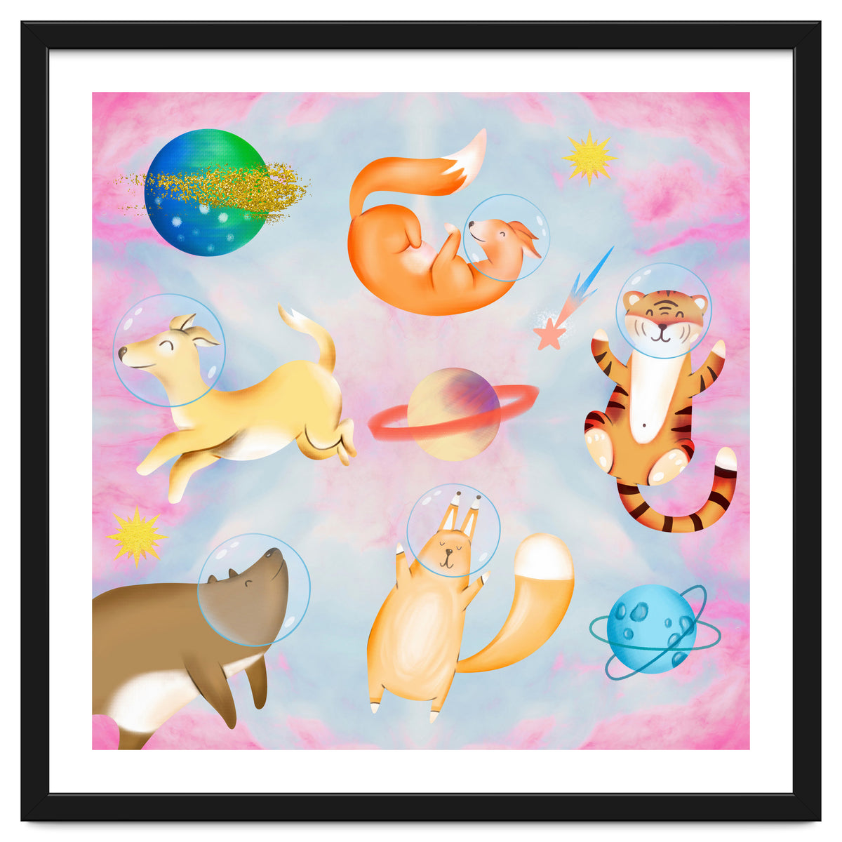 Happy Animals In The Space