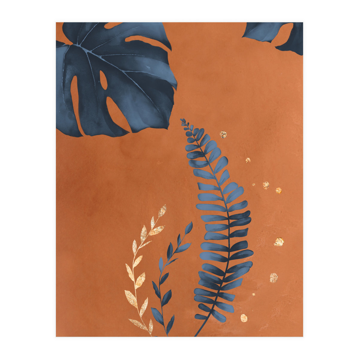 Monstera Leaf Terracotta (Print Only)