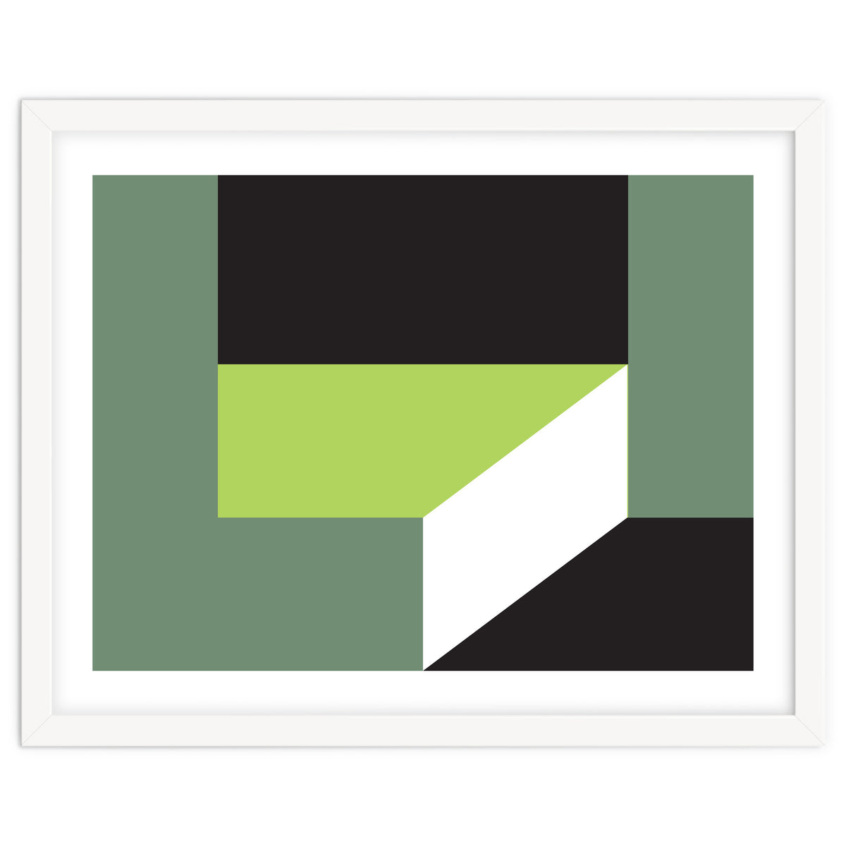 Geometric Shapes No. 83 - lime & grey