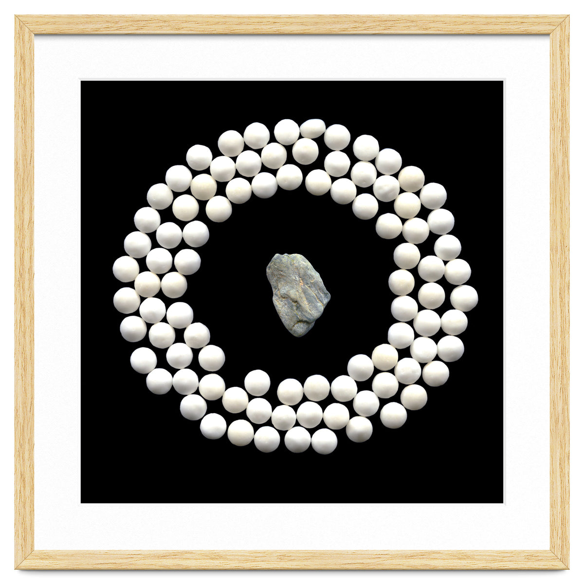 White pearls and stone